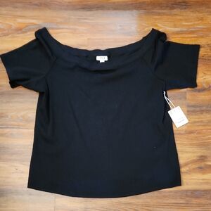 JCP a.n.a. Black Off-Shoulder Top, 2X